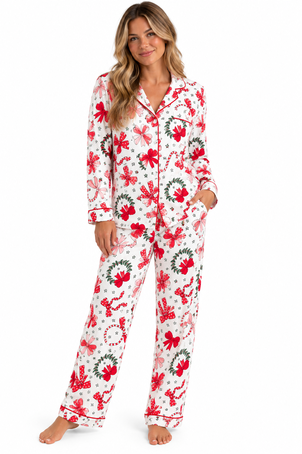 Red Ribbon Christmas PJs