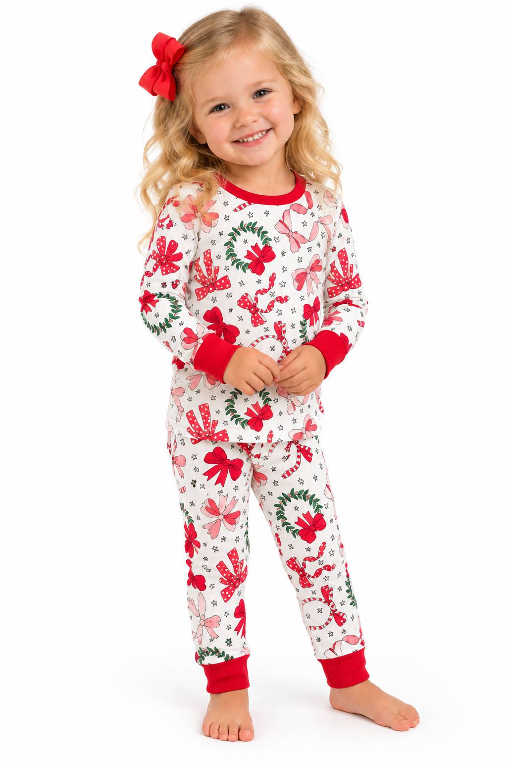 Red Ribbon Christmas PJs