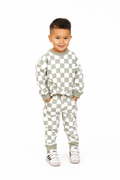 Boys Green & Cream Checkered Set