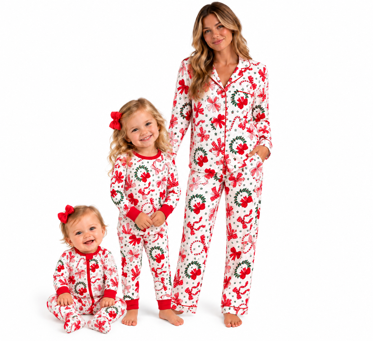 Red Ribbon Christmas PJs
